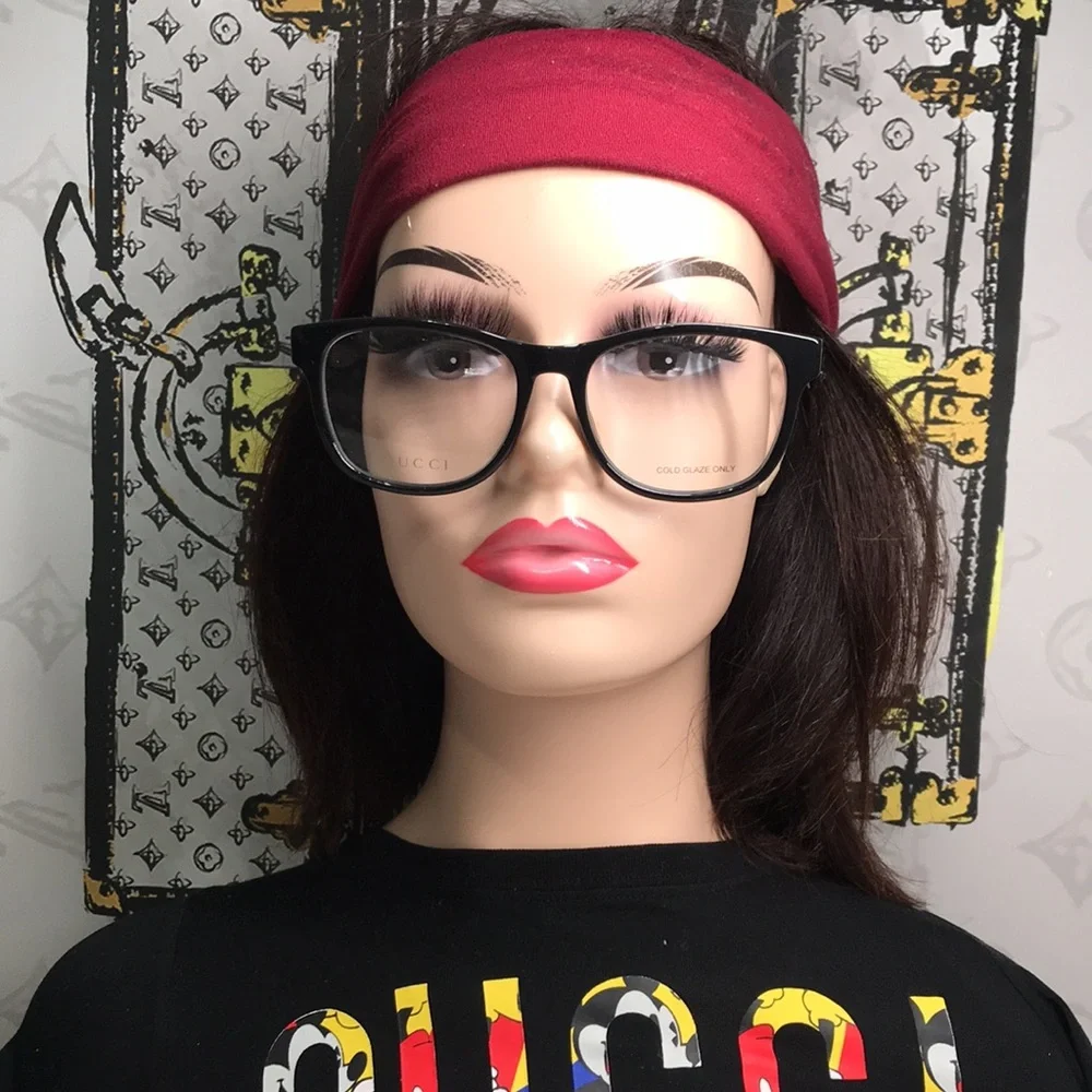Luxury New Authentic Gucci GG1344O 005 Black Square Eyeglasses